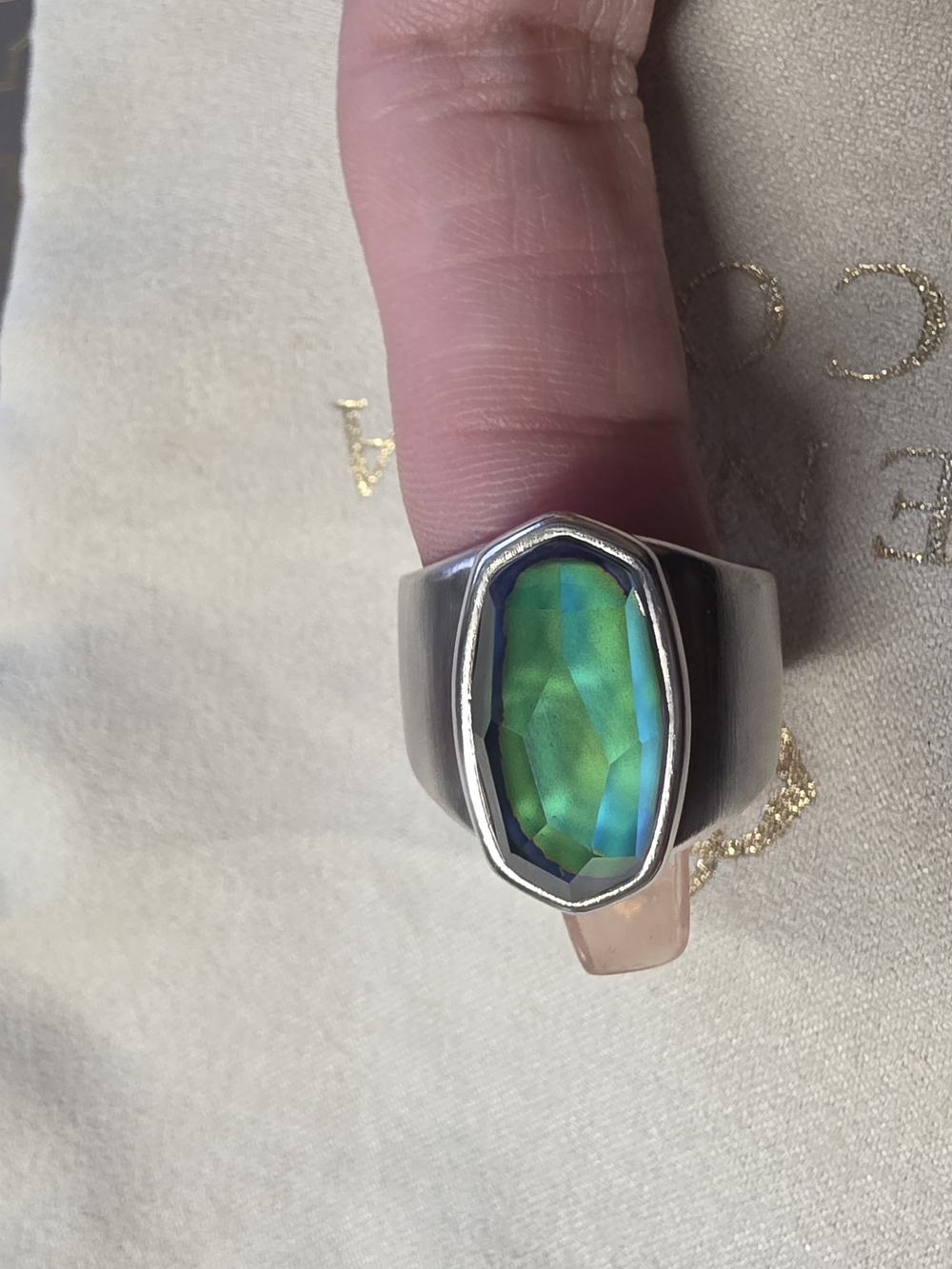 Kendra Scott Mood Ring In Silver Sz 8 - Picture 3 of 8